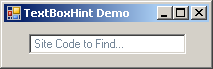 mockup of the TextBoxHint in action