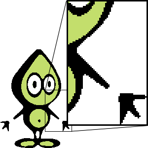 Bob rendered with no anti-aliasing processing.