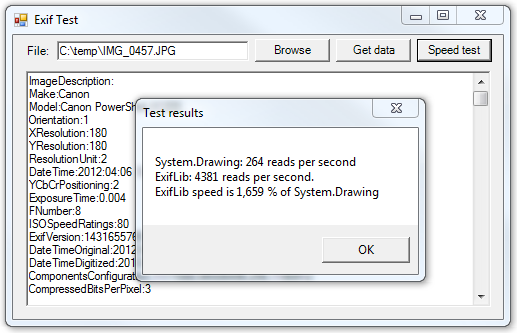 Exif Lib - test application