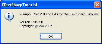 Application Screen Shot - About
