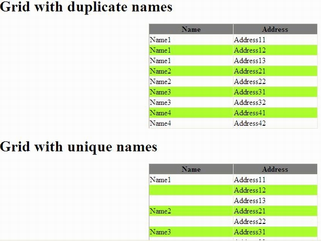 EliminateDuplicateValuesFromtheGrid