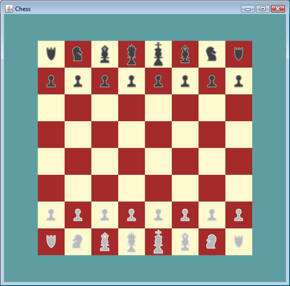 Screen shot of Chess JavaFX Program