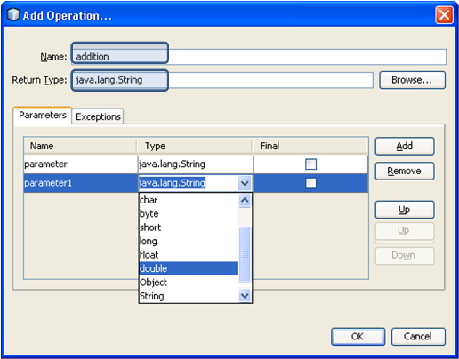 Create Web Service Netbeans WS Add Operation