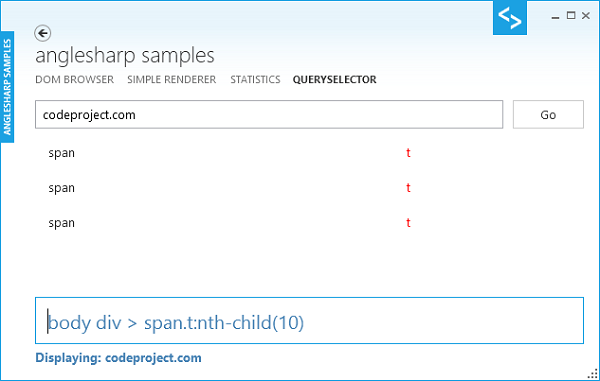 AngleSharp Samples Query