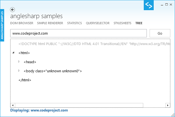 AngleSharp Samples Tree