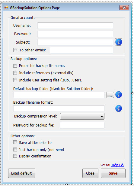 Screenshot - FrmOption Design