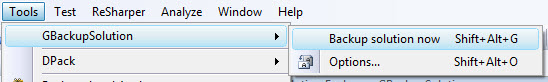 Screenshot - Tool menu with sub-menus