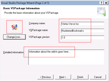 Package information page