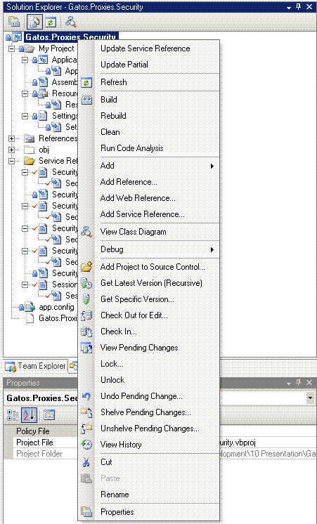 Update Service Reference command on folder and project level