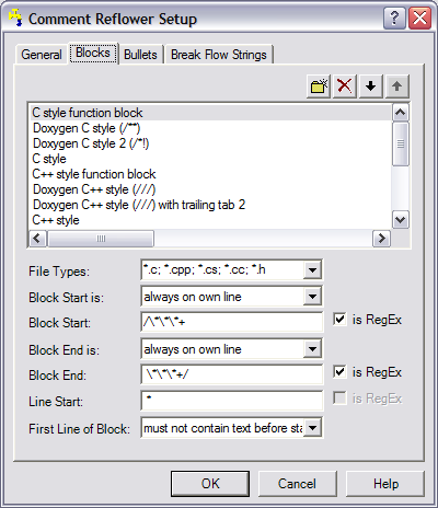 Comment reflower configuration