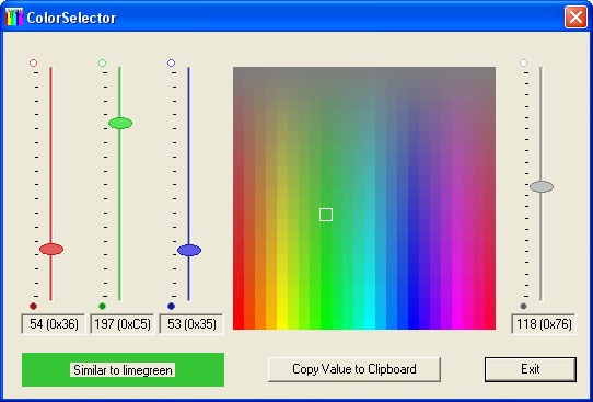 Samples of Custom Drawn CSliderCtrl's in a color selection dialog