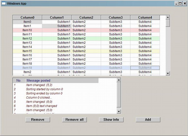 Example on using DataGrid control