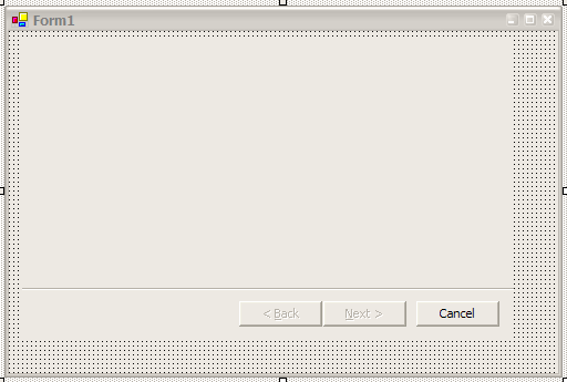 Sample form with undocked Wizard