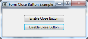 Close button example