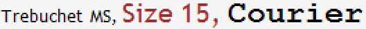 Font with different sizes, rendered in a same text line
