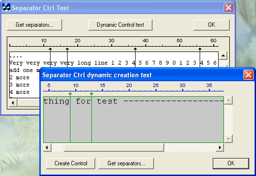 An example of separator control in use
