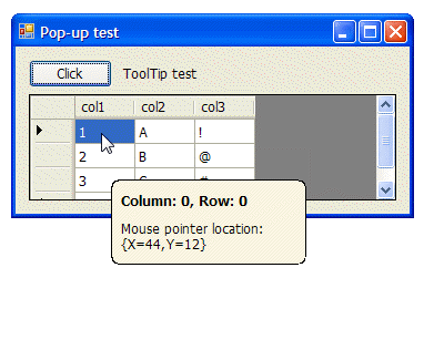 Tracking popup