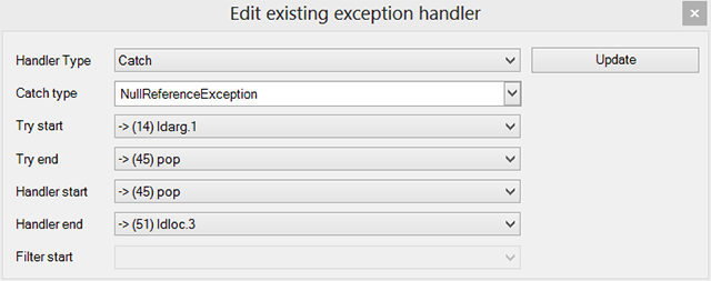 Edit exception handler