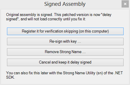 Signed assembly