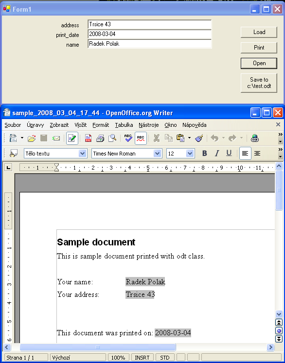 open office writer. C# using OpenOffice Writer
