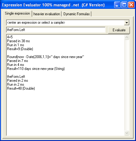 using the evaluate function. light-weight eval function