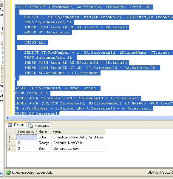 Example Concat Sql Statement