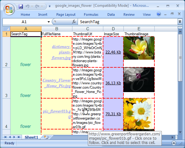 ample xls-file opened in MS Excel