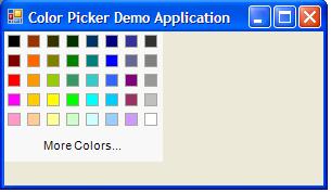 The OfficeColorPicker placed in a form