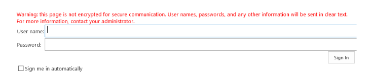 default login page