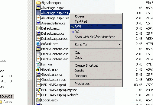 Changing a file's Read/Write attribute