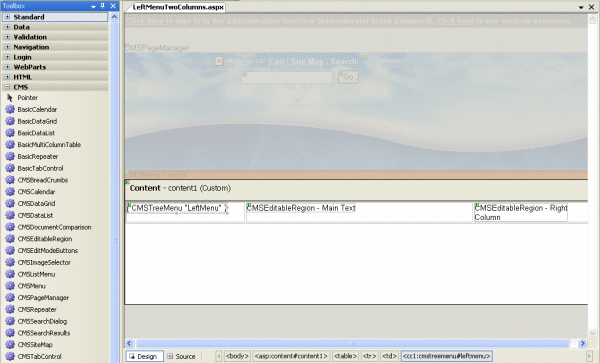 Page Template in Visual Studio 2005