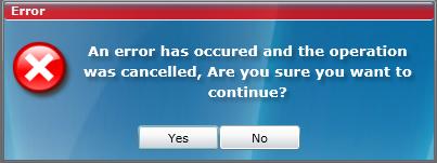 The Error message