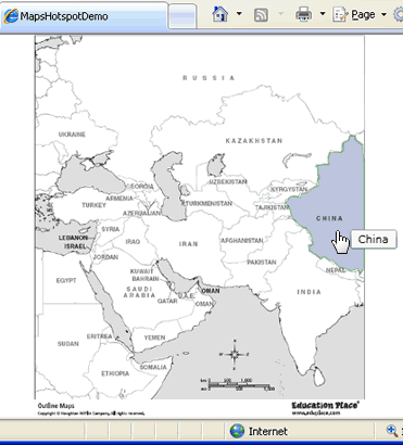 image hotspot tooltip. Place the mouse over the map image to see the tooltip and the highlighted 