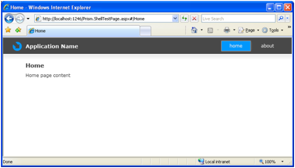 The basic navigation template application