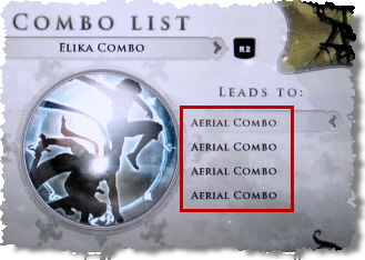 Combo List Screen