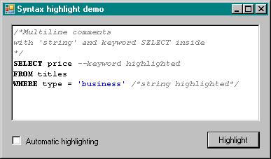 SynHighlight demo screenshot