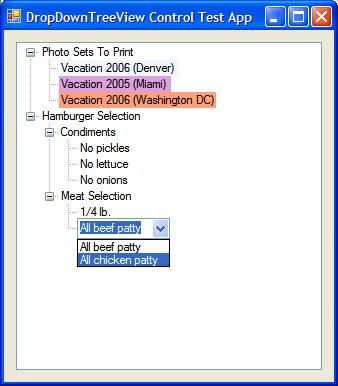 DropDownTreeView Control Screenshot