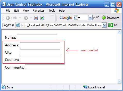 Usercontrol TabIndex