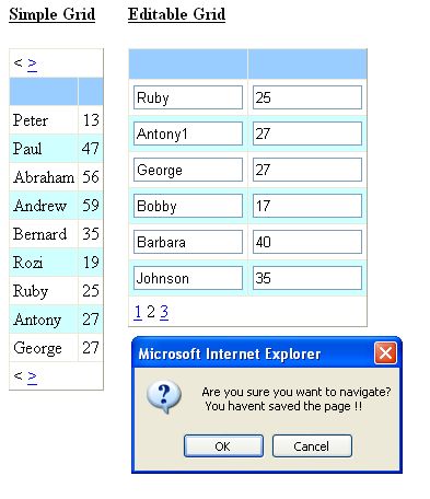 For your information, by default, the paging parts in an ASP.NET DataGrid 