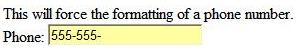 Applies custom javascript aid the formatting of the entered phone number.