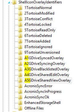 Regedit overlay icons