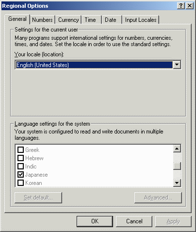  [Regional Options control panel - 17K] 