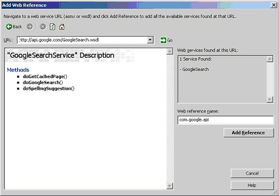 Adding web sreference in Visual Studio