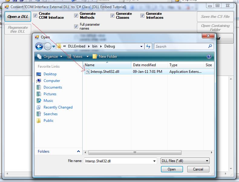 Loading the Shell32.dll file
