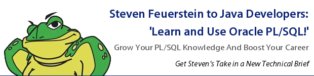 Steven Feuerstein to Java Developers:'Learn and Use Oracle PL/SQL!'