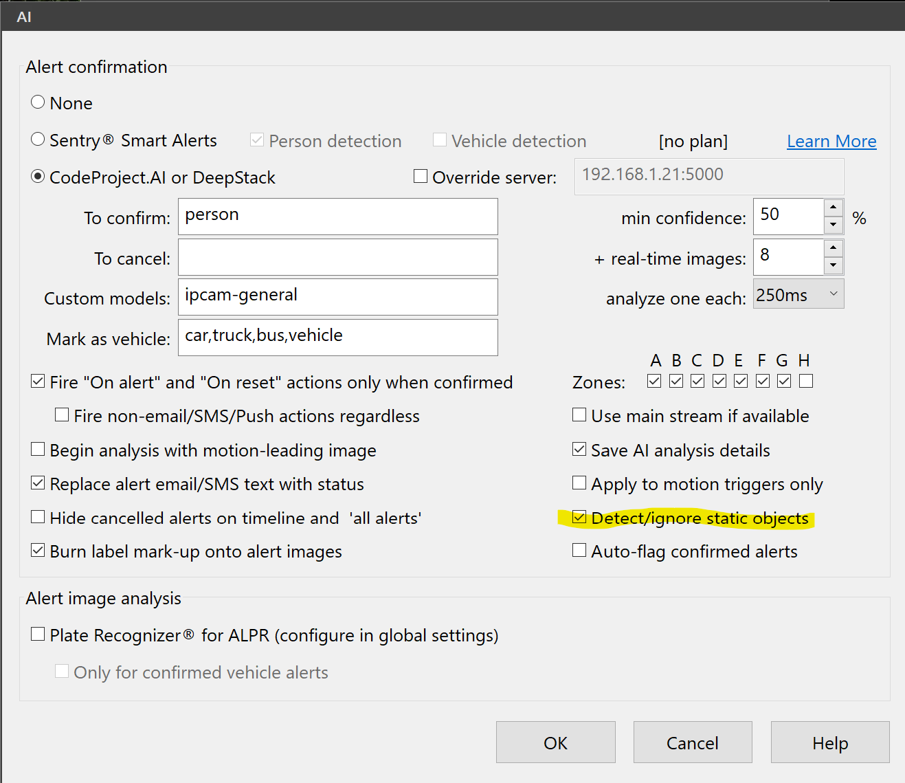 Detect Ignore Static Objects