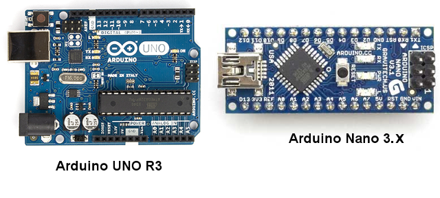 Arduino UNO R3 and Nano 3