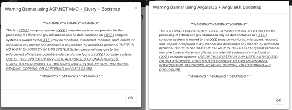 MVC Warning Banner using Bootstrap and AngularUI Bootstrap