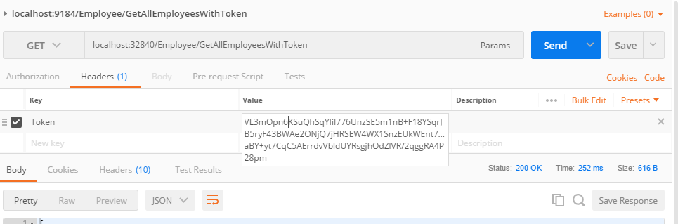 Data with tokekn