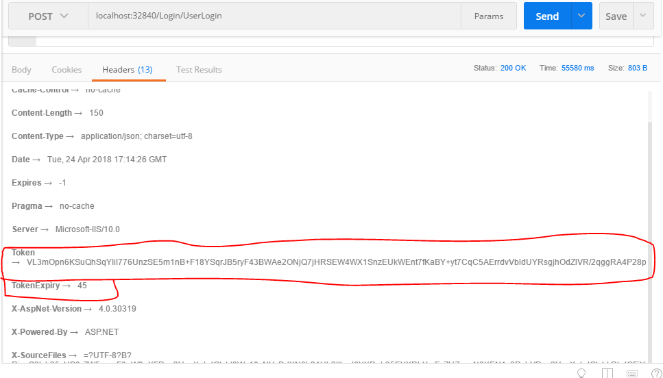 Response with token